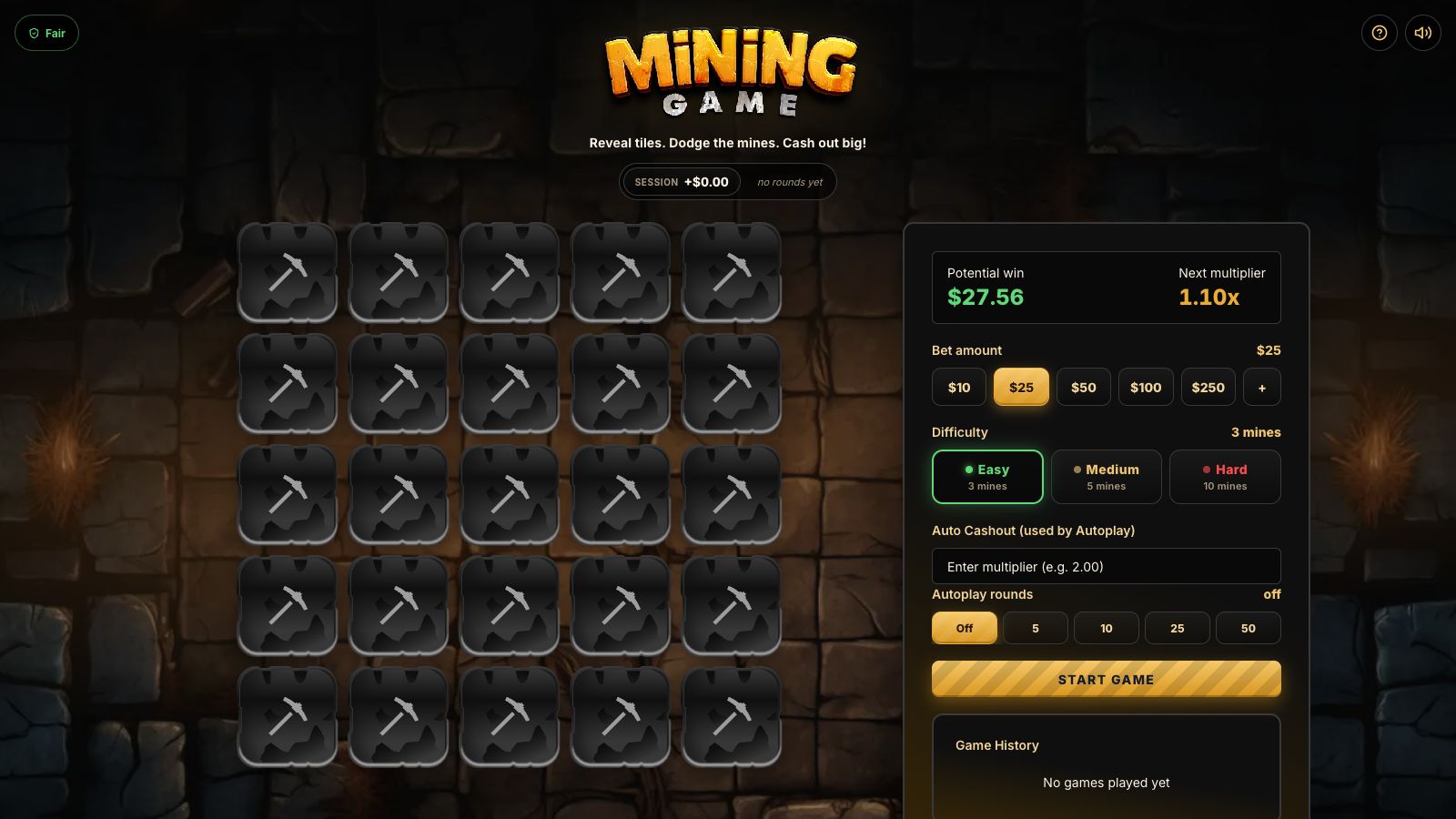Mining gameplay